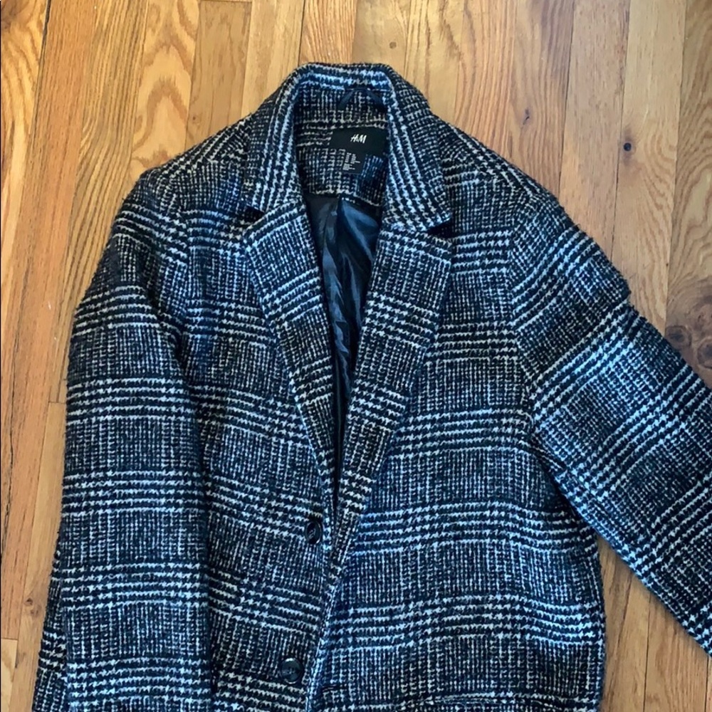 H&M black and white Peacoat